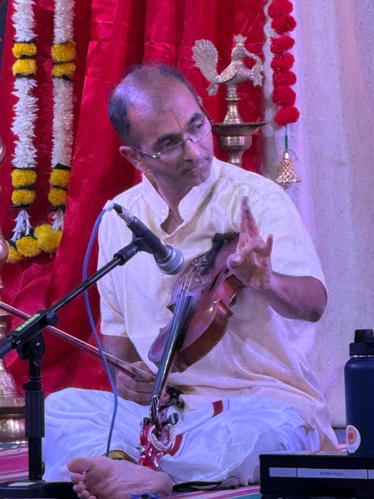 Hemmige Srivatsan during the Carnatic violin presentation on the second day of the NextGen Music Program.
